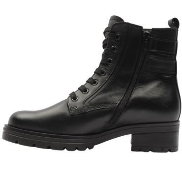 GABOR 802702 LACED BOOT - BLACK LEATHER