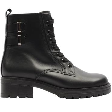 GABOR 802702 LACED BOOT - BLACK LEATHER