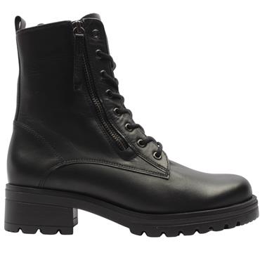 GABOR 802703 LACED BOOT - BLACK SILVER