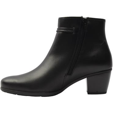 GABOR 802901 ANKLE BOOT - BLACK LEATHER