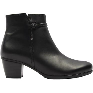 GABOR 802901 ANKLE BOOT - BLACK LEATHER