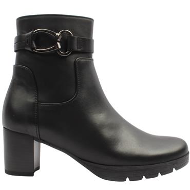 GABOR 803002 ANKLE BOOT - BLACK LEATHER