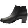 GABOR 803301 HEELED ANKLE BOOT - BLACK LEATHER