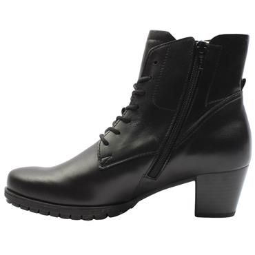 GABOR 803302 LACED BOOT - BLACK LEATHER