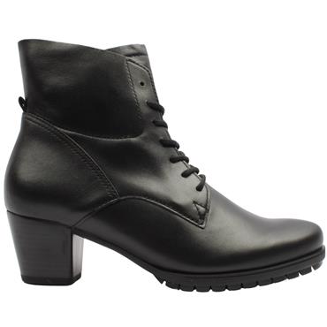 GABOR 803302 LACED BOOT - BLACK LEATHER