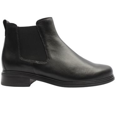 GABOR 804003 ANKLE BOOT - BLACK LEATHER