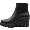 GABOR 804501 WEDGE ANKLE BOOT - BLACK LEATHER
