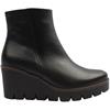 GABOR 804501 WEDGE ANKLE BOOT - BLACK LEATHER