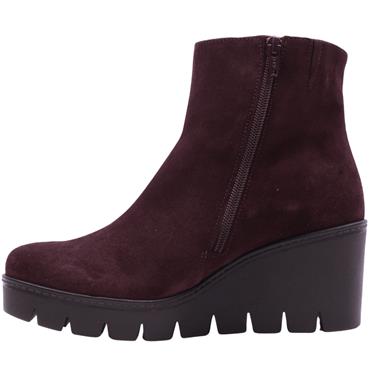 GABOR 804501 WEDGE ANKLE BOOT - BURGUNDY SUEDE