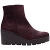 GABOR 804501 WEDGE ANKLE BOOT - BURGUNDY SUEDE