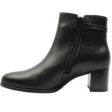 GABOR 805301 ANKLE BOOT - BLACK LEATHER