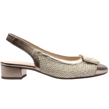 GABOR 81526 SLING BACK LOW HEEL - GOLD MULTI
