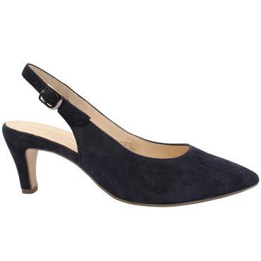 GABOR 81590 SLING BACK SHOE - NAVY SUEDE NUBUCK