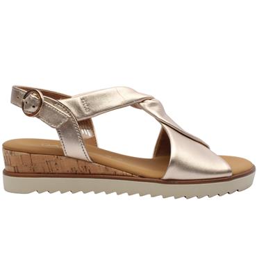 GABOR 82751 FLAT SANDAL - LTGOLD