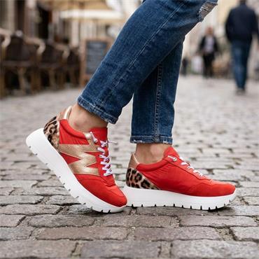 WONDERS A24100 SHOE - RED MULTI