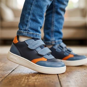 GEOX B555LA SHOE - NAVY ORANGE