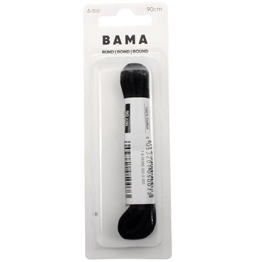 Bama, Black Round Laces, 90cm, 6 eyelets