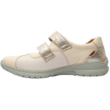 SOFTMODE CHRISSY VELCRO SHOE - BEIGE MULTI