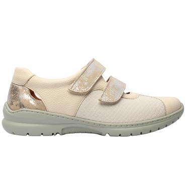 SOFTMODE CHRISSY VELCRO SHOE - BEIGE MULTI