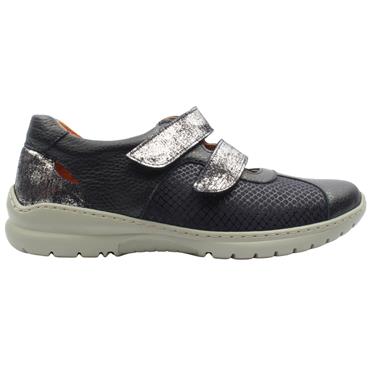 SOFTMODE CHRISSY VELCRO SHOE - NAVY MULTI