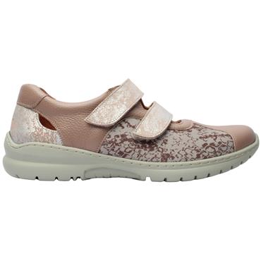 SOFTMODE CHRISSY VELCRO SHOE - TAUPE MULTI