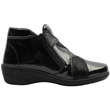 SOFTMODE CLARA ANKLE BOOT - BLACK PATENT