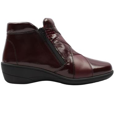 SOFTMODE CLARA ANKLE BOOT - WINE CROC