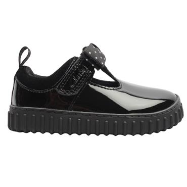 CLARKS COVE BOW T SHOE - BLACK PATENT F