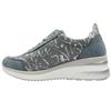 REMONTE D2401 LACED WEDGE SHOE - BLUE MULTI