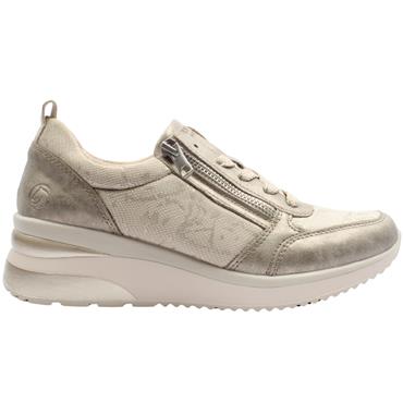 REMONTE D2401 LACED WEDGE SHOE - GOLD MULTI