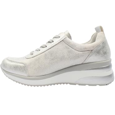 REMONTE D2401 LACED WEDGE SHOE - SILVER MULTI