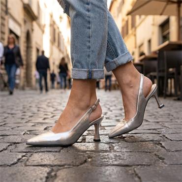 KATE APPLEBY DENHAM SLING BACK - SILVER