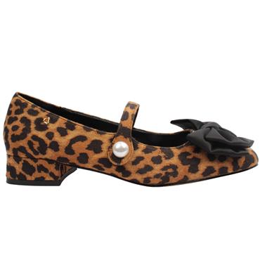 UNA HEALY ELVURA BOW SHOE - LEOPARD