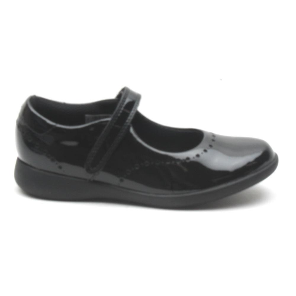 CLARKS ETCHCRAFT K VELCRO SHOE - BLACK PATENT F | ShoeShop ...