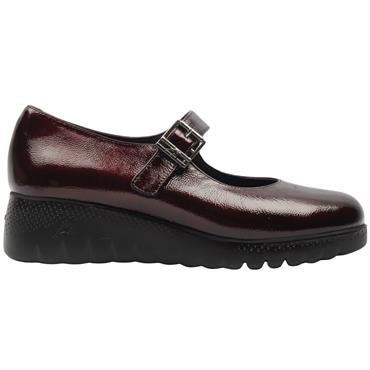 FLUCHOS F2247 STRAP SHOE - BURGUNDY PATENT