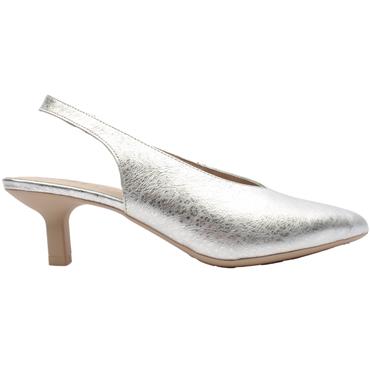 WONDERS G7133 SLING BACK HEELED SHOE - SILVER