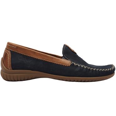 GABOR GAB090 LOAFER SHOE - NAVY/TAN