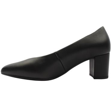GABOR GAB450 COURT SHOE - BLACK LEATHER