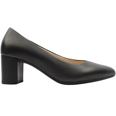 GABOR GAB450 COURT SHOE - BLACK LEATHER