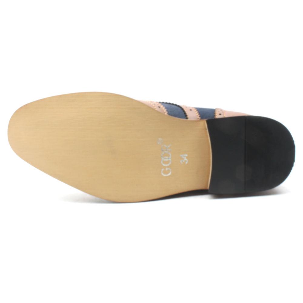 KIDS GOOR994 BROGUE SHOE TAN BLUE