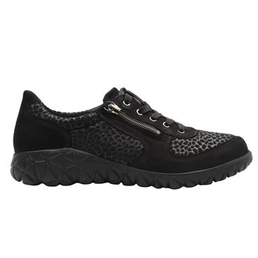 WALDLAUFER H89001 SHOE - BLACK SUEDE