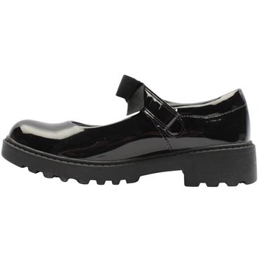 GEOX J1620E STRAP SHOE - BLACK PATENT