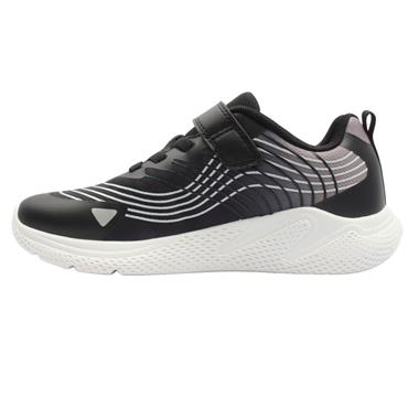 GEOX J66GBB TRAINER - BLACK SILVER