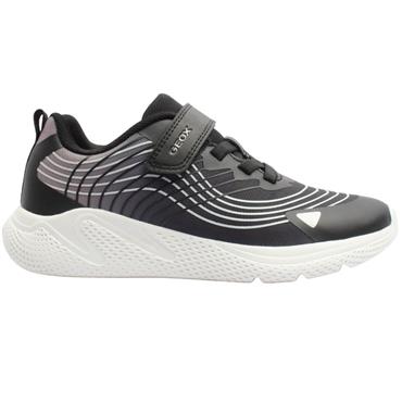 GEOX J66GBB TRAINER - BLACK SILVER