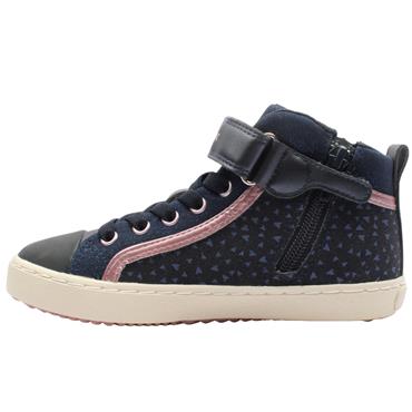 GEOX J744GI VELCRO BOOT - NAVY PINK
