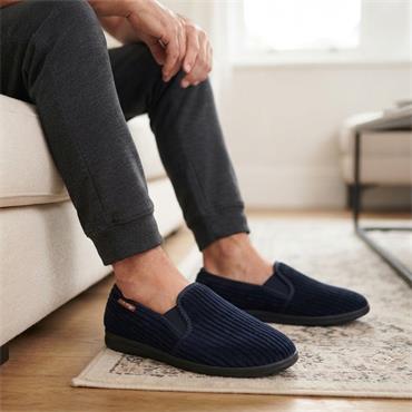 LAZY DOGZ KMD121RYAN SLIPPER - NAVY