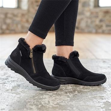 RIEKER L7188 ZIP TEX BOOT - BLACK BLACK