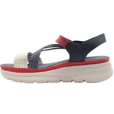 REDZ LISSAR WEDGE SANDAL - NAVY MULTI