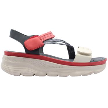 REDZ LISSAR WEDGE SANDAL - NAVY MULTI