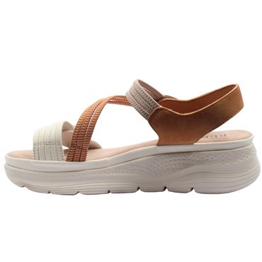 REDZ LISSAR WEDGE SANDAL - WHITE TAN